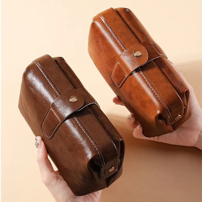 Luxury Skincare Accessories - Vintage PU Leather Luxury Cosmetic Bag