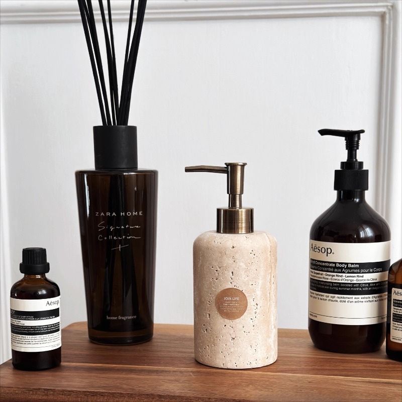 Luxury Natural Skincare - Natural Stone Lotion Dispenser, Refillable Soap