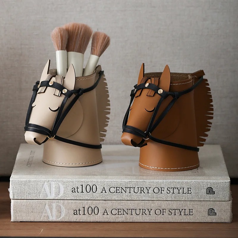 Luxury Skincare Accessories - Luxury Leather Horse-head Storage Box –